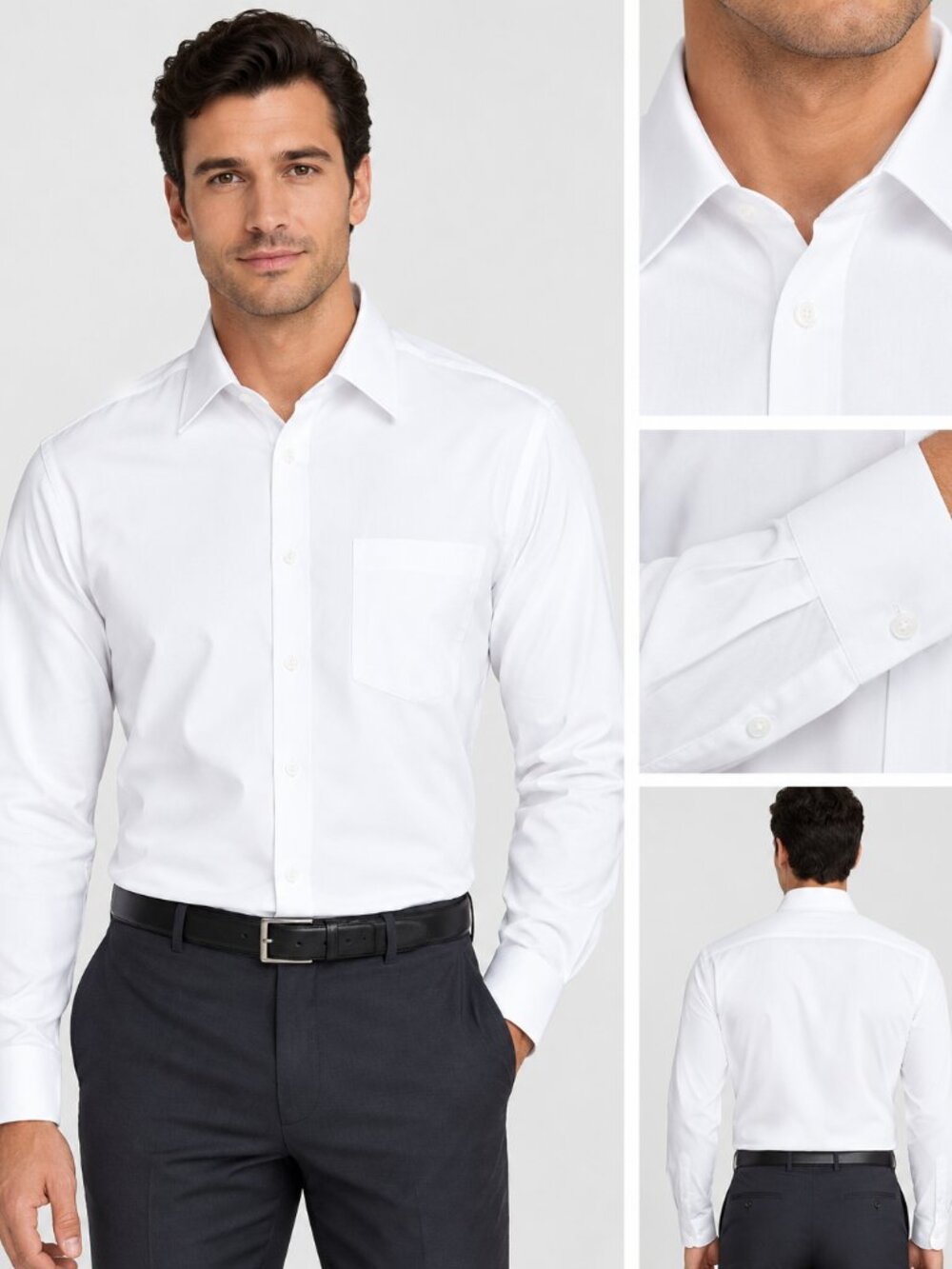 Lot of 4 Van Heusen Men’s Poplin WHITE Dress Shirts NEW Sealed 15-15.5 34/35